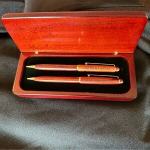 Vintage Wood Pen & Mechanical Pencil Set, Central Valley Petroleum Invitational
